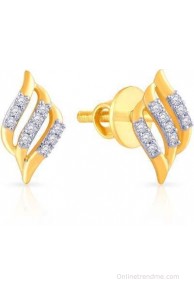 Malabar Gold and Diamonds E651983A 18 K Diamond Yellow Gold Stud Earring
